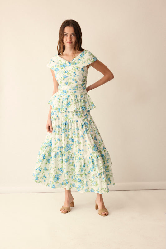 ◆Loulouseoul◆ Lily Shirring Long Dress Light Green Lily Shirring Long Dress (Light Green) - LOULOUSEOUL